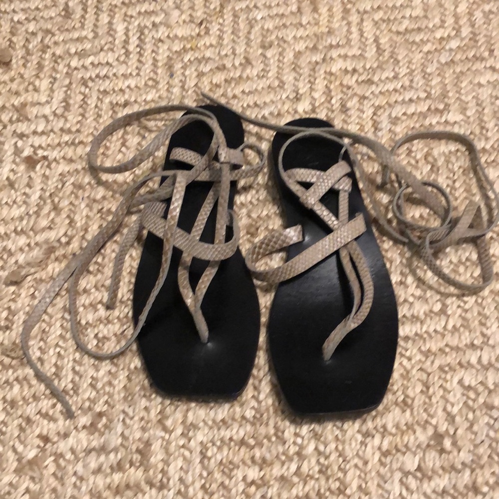 A Emery Nude Snake Sandals 35 FIT LIKE A 6.5/7